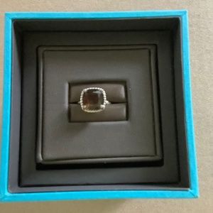 Birks Rose de France Sterling Silver Brown Quartz Ring